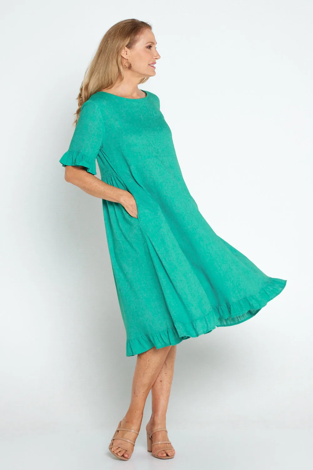 Nasira Linen Dress - Teal