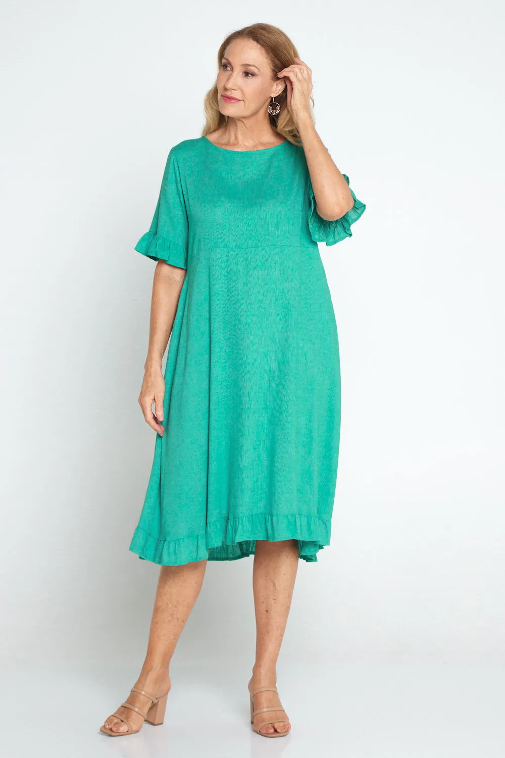 Nasira Linen Dress - Teal