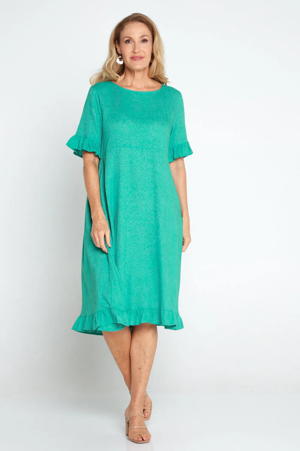 Nasira Linen Dress - Teal