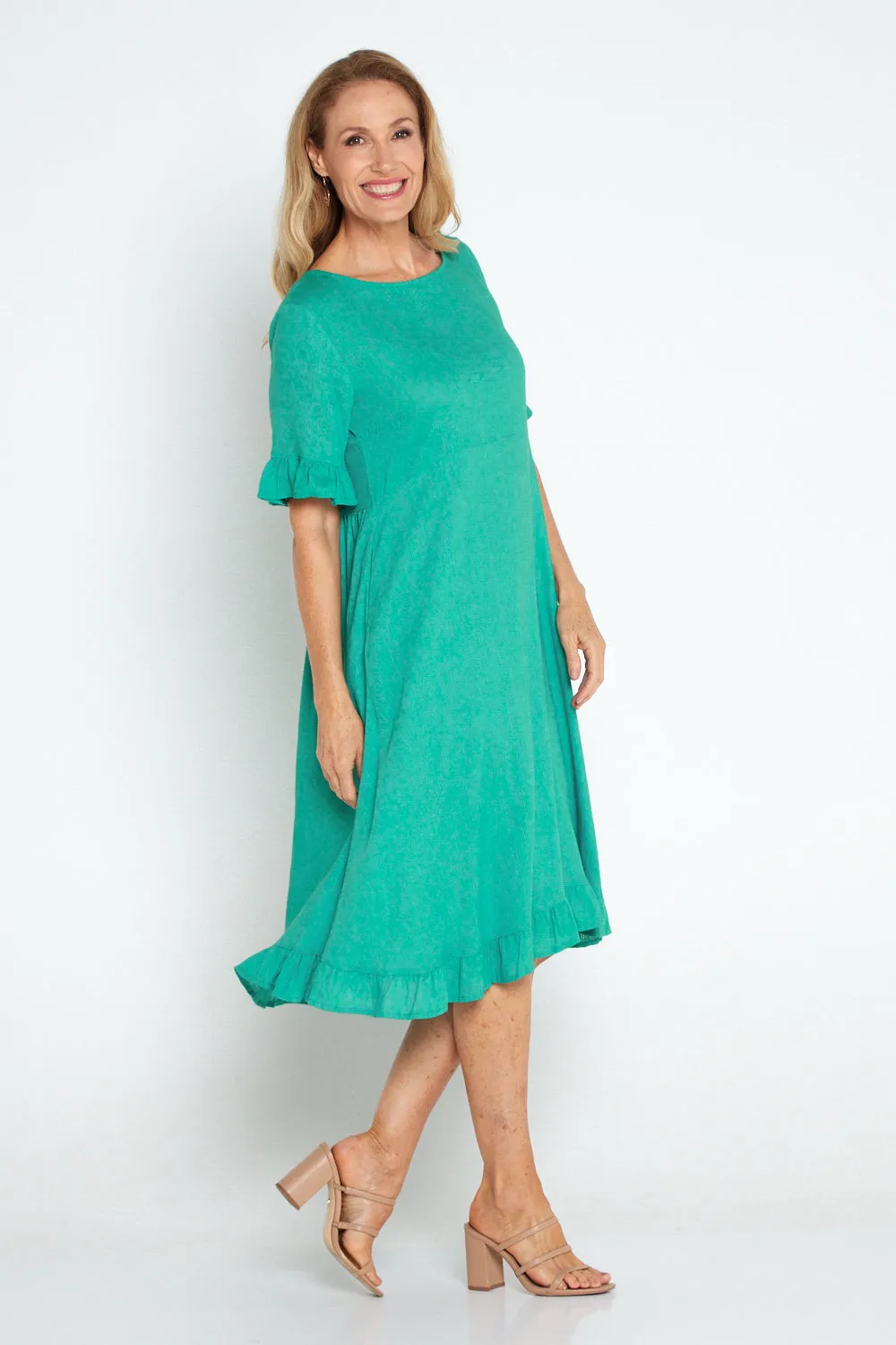 Nasira Linen Dress - Teal