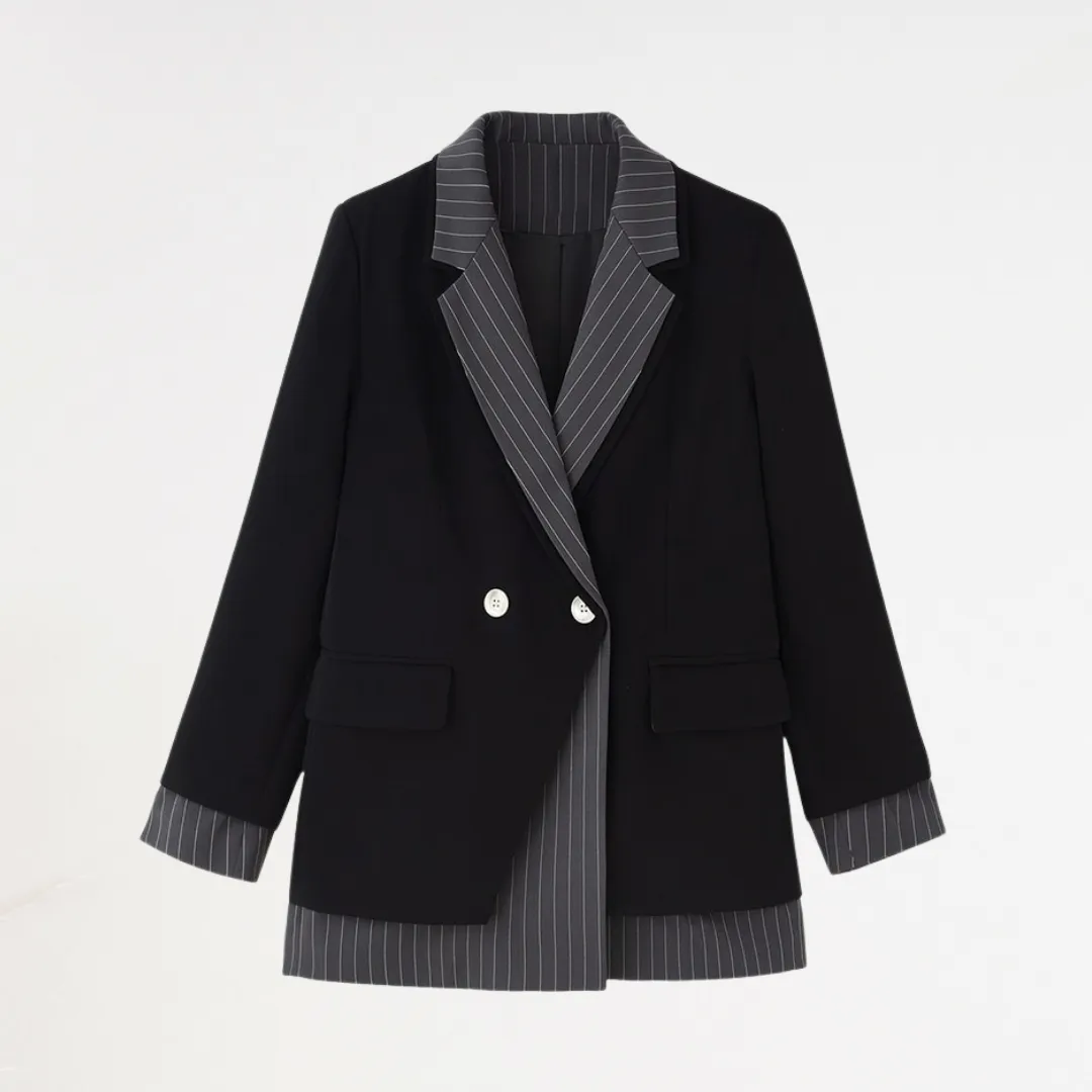 Notched Collar Long Sleeve Blazer