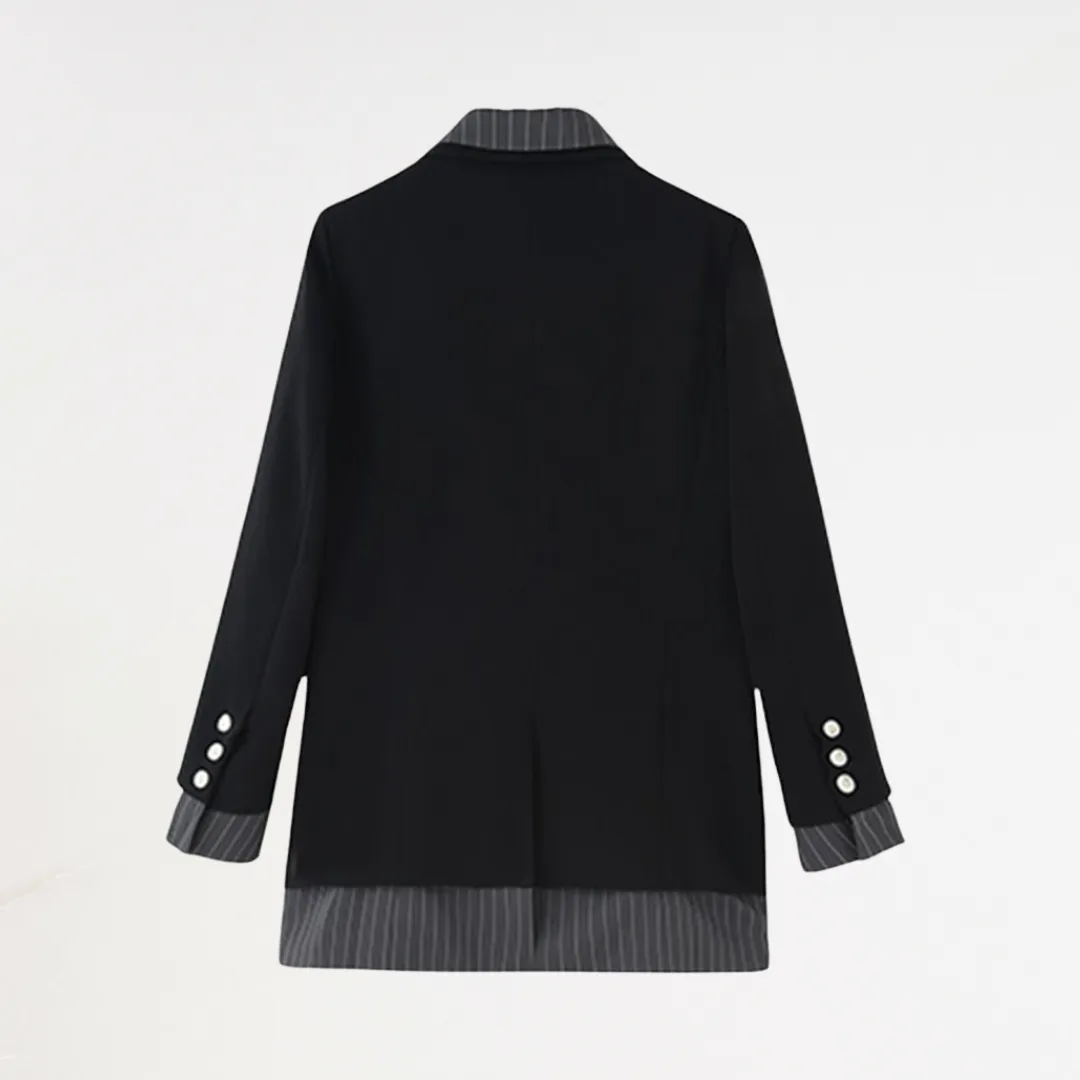 Notched Collar Long Sleeve Blazer