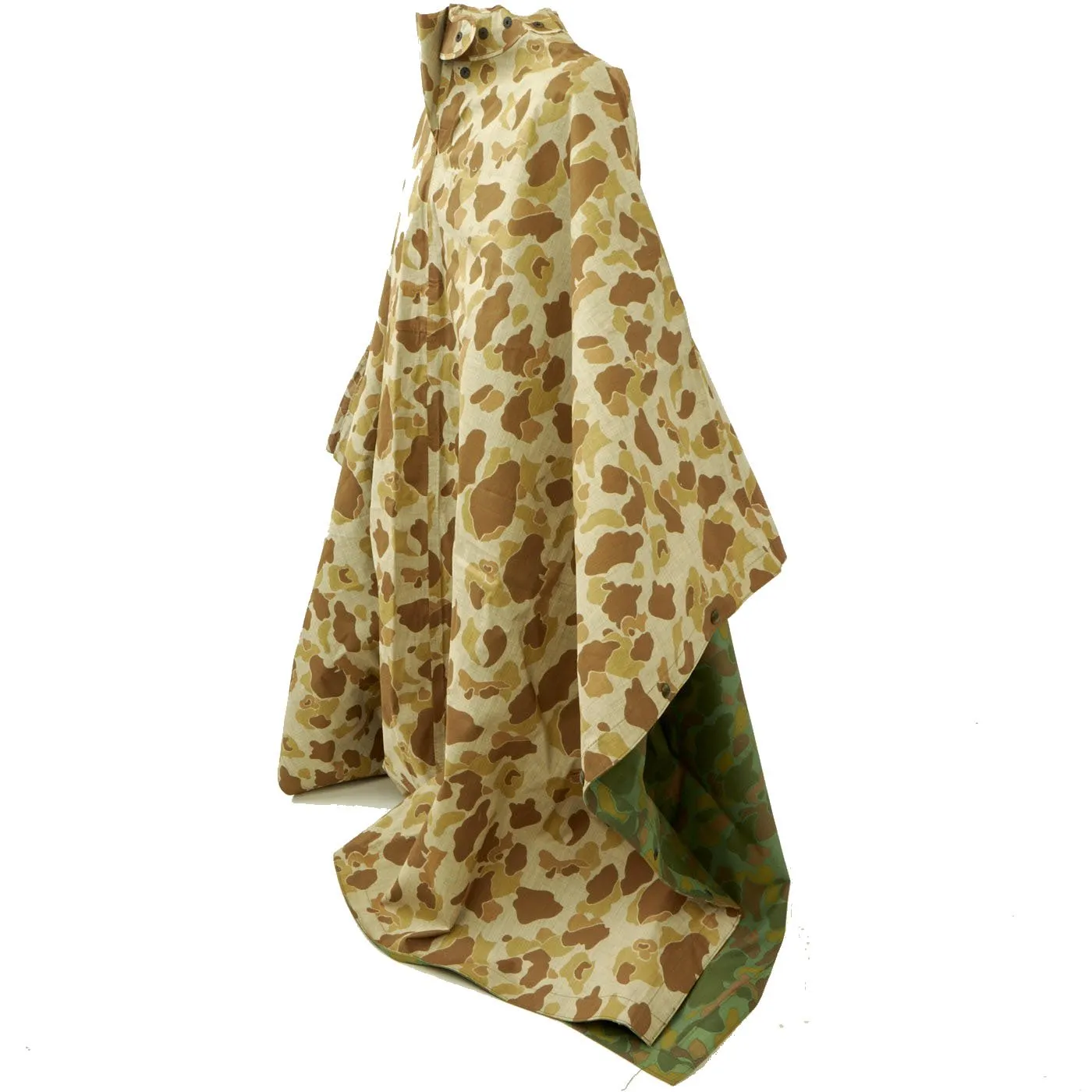 Original U.S. WWII USMC Reversible Camouflage Rain Poncho