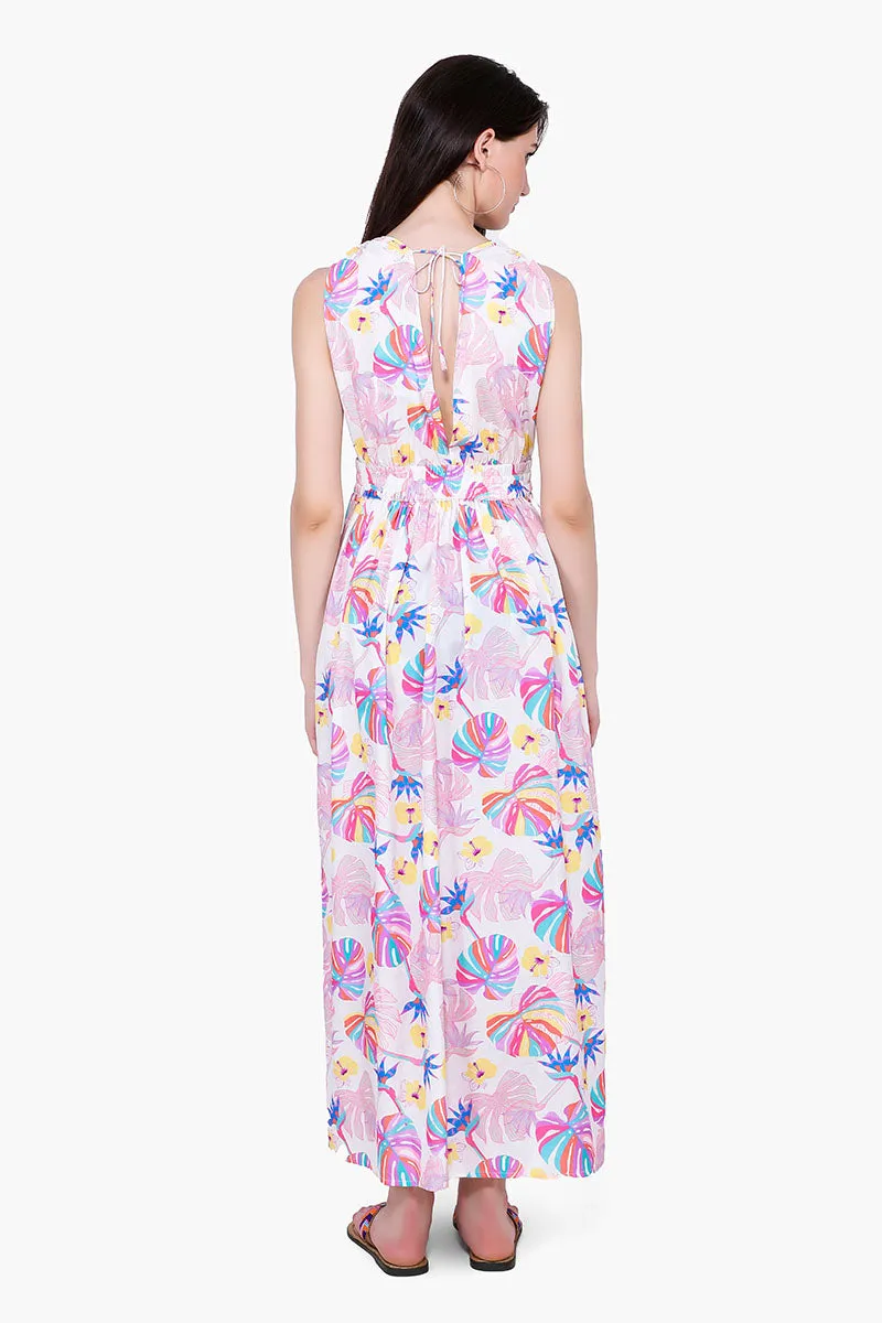 Palm Florals Maxi Dress