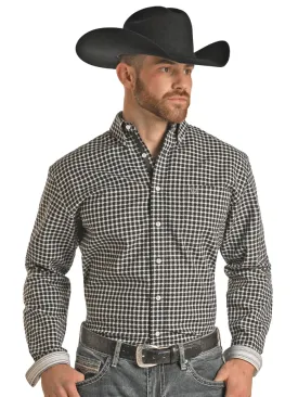 Panhandle Men's  Long Sleeve Button Down Western Black Shirt