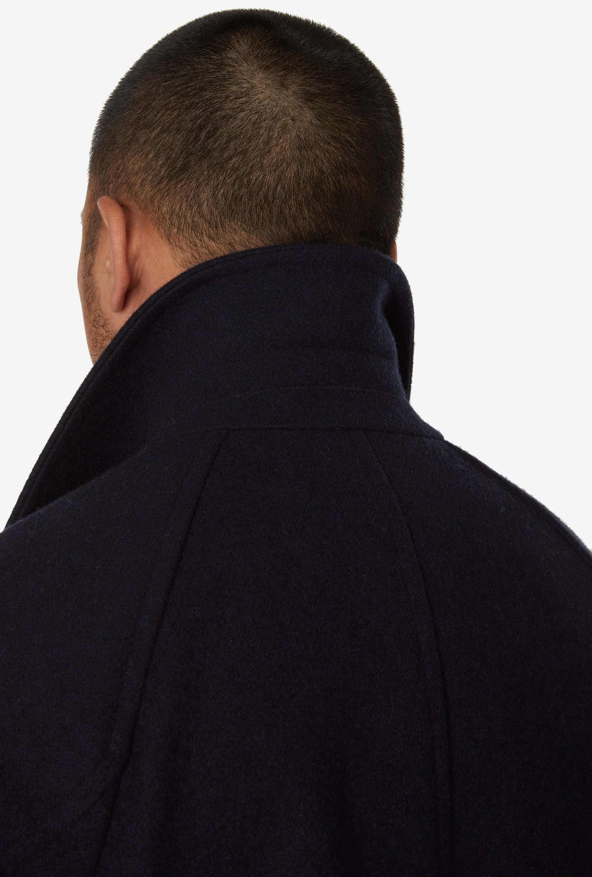 Raglan Sleeve Overcoat Wool Navy