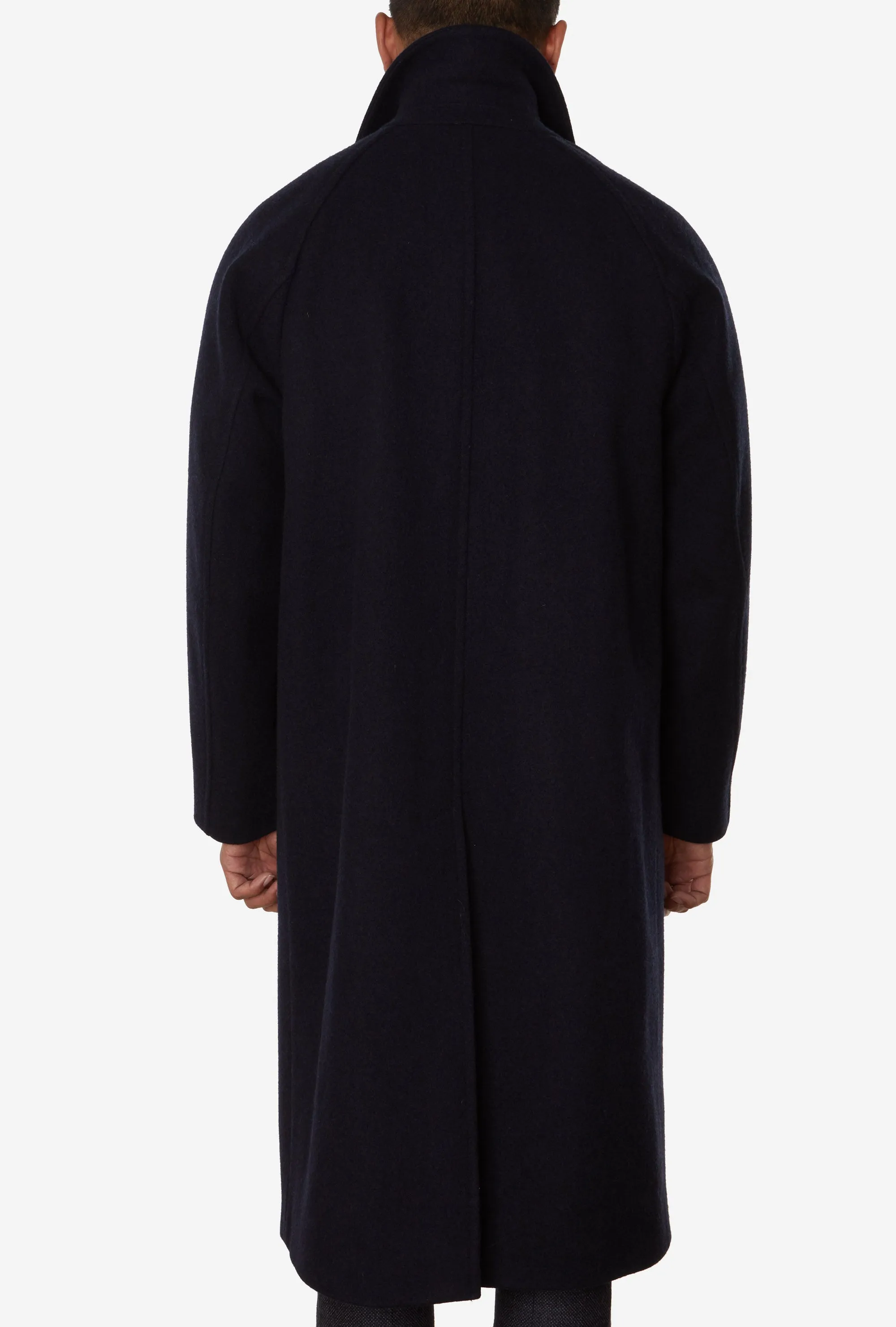 Raglan Sleeve Overcoat Wool Navy