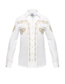 Ranger's Usa Men's White Charra Vaquera Tarugos Shirt