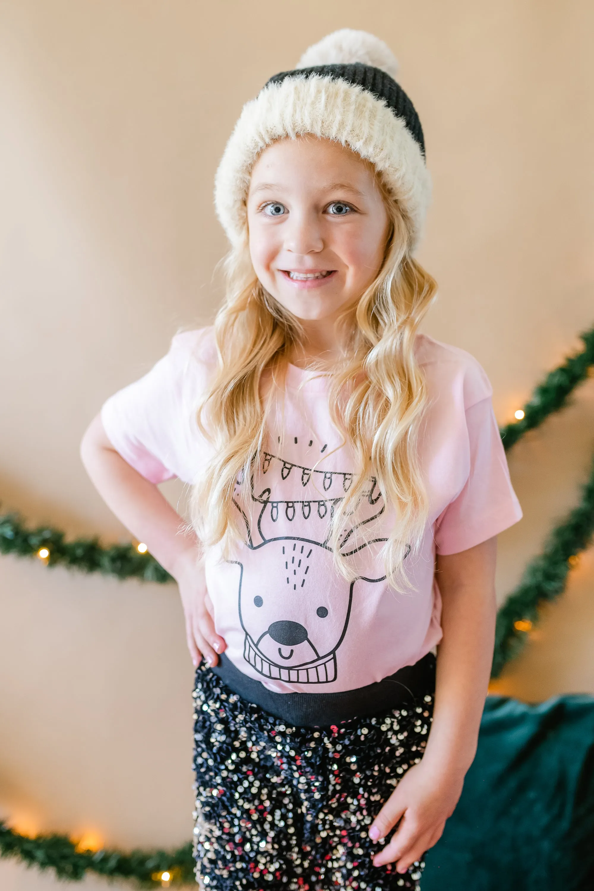 Reindeer With Lights - Child Tee