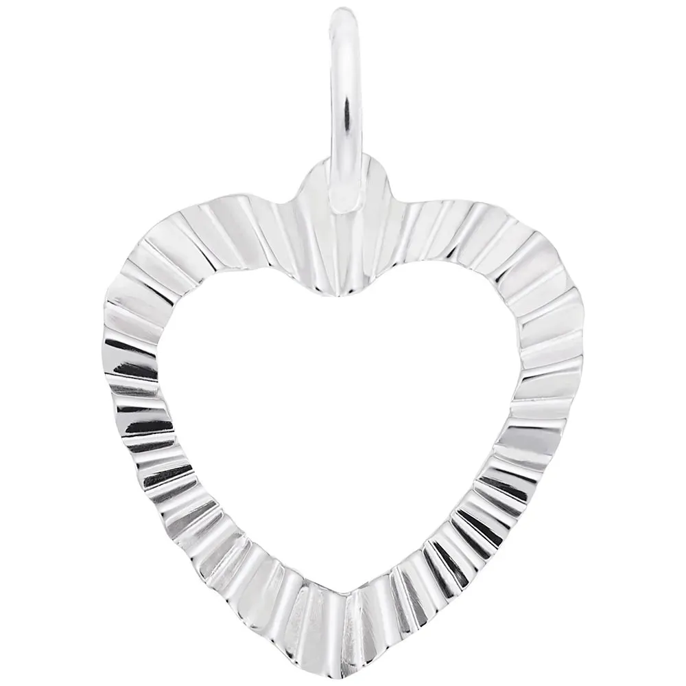 Rembrandt Charms - Ruffled Heart Charm - 6021