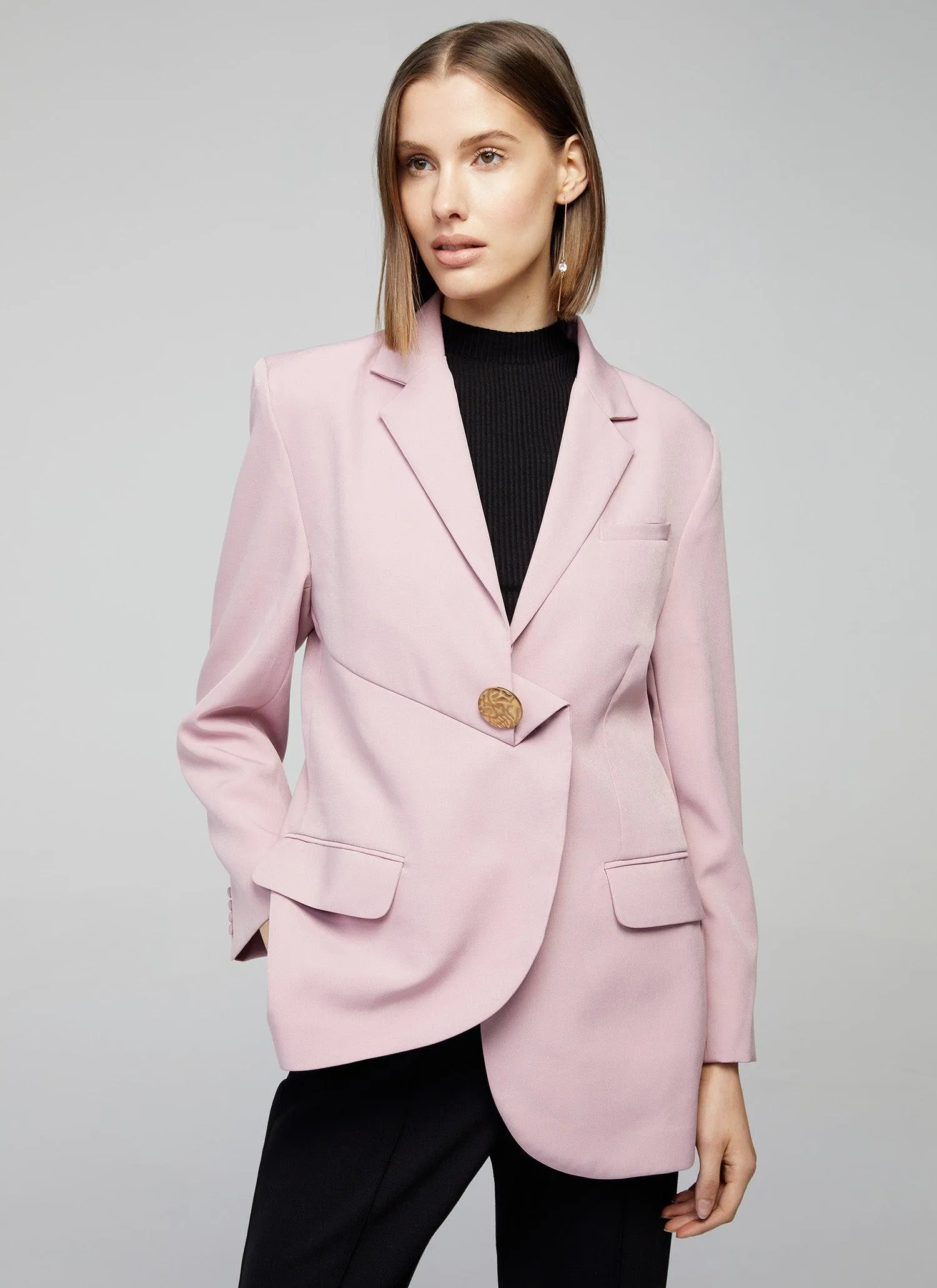 Ruthie Asymmetrical Pink Blazer