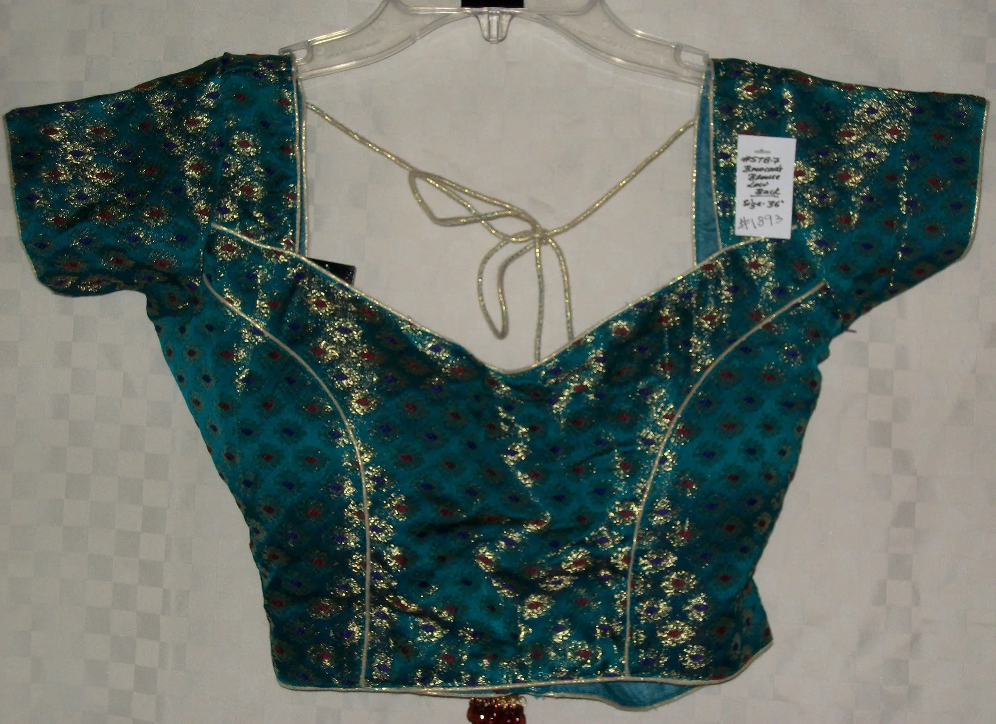 Saree Blouse 1892 Green Brocade Medium Shieno Sarees