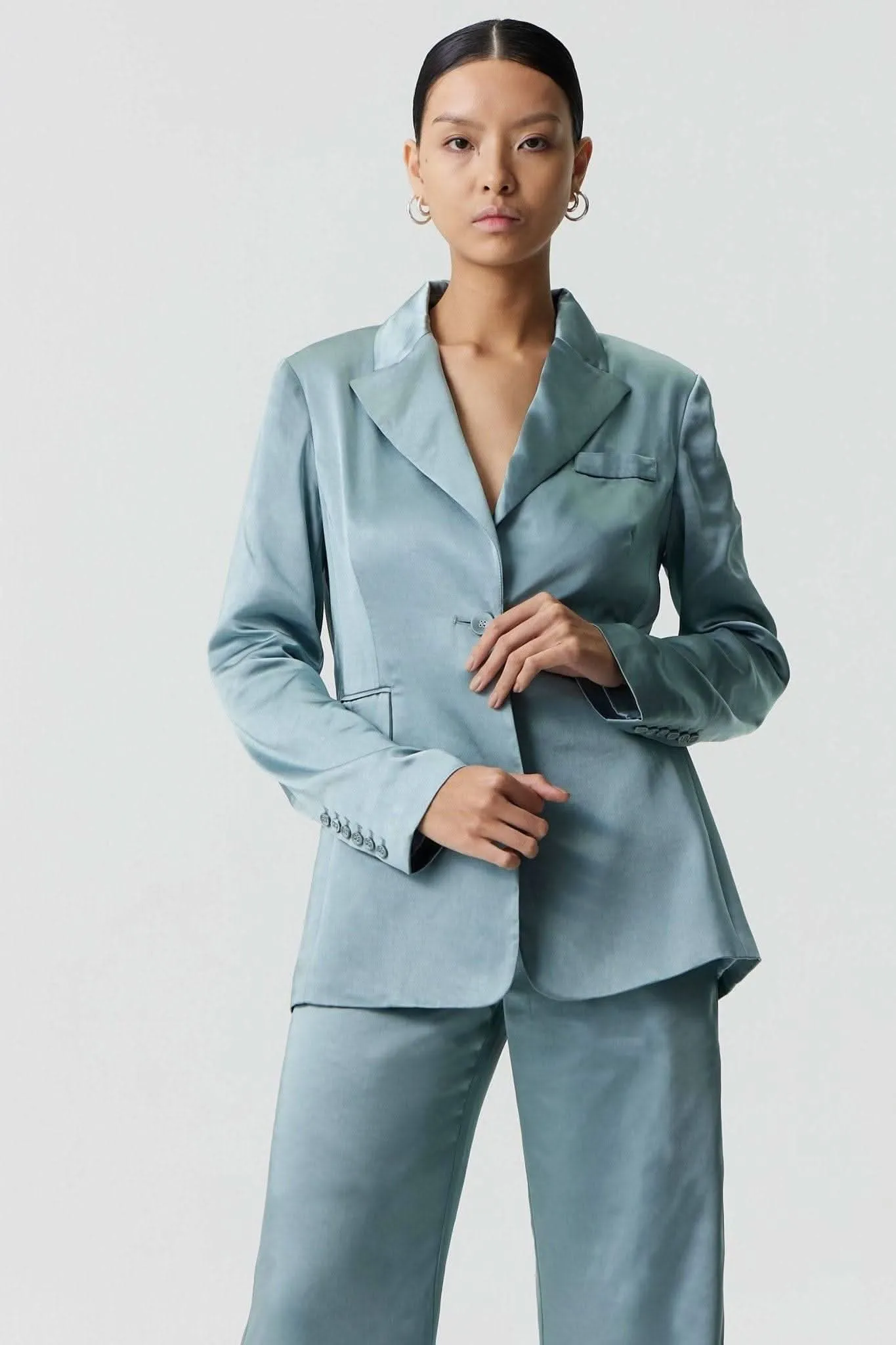 Satin Tailored Blazer