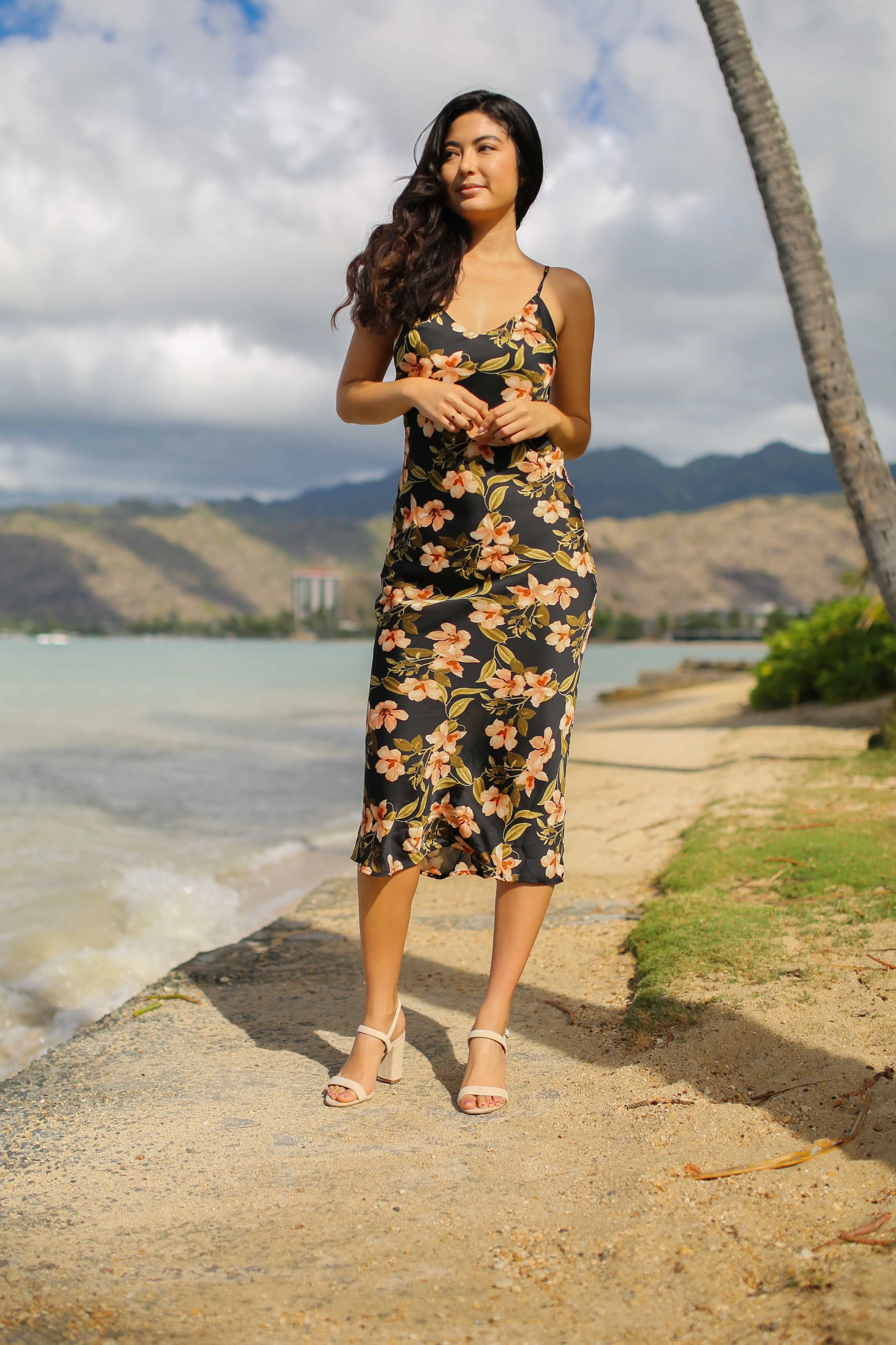 Silky Floral Slip Maxi Dress