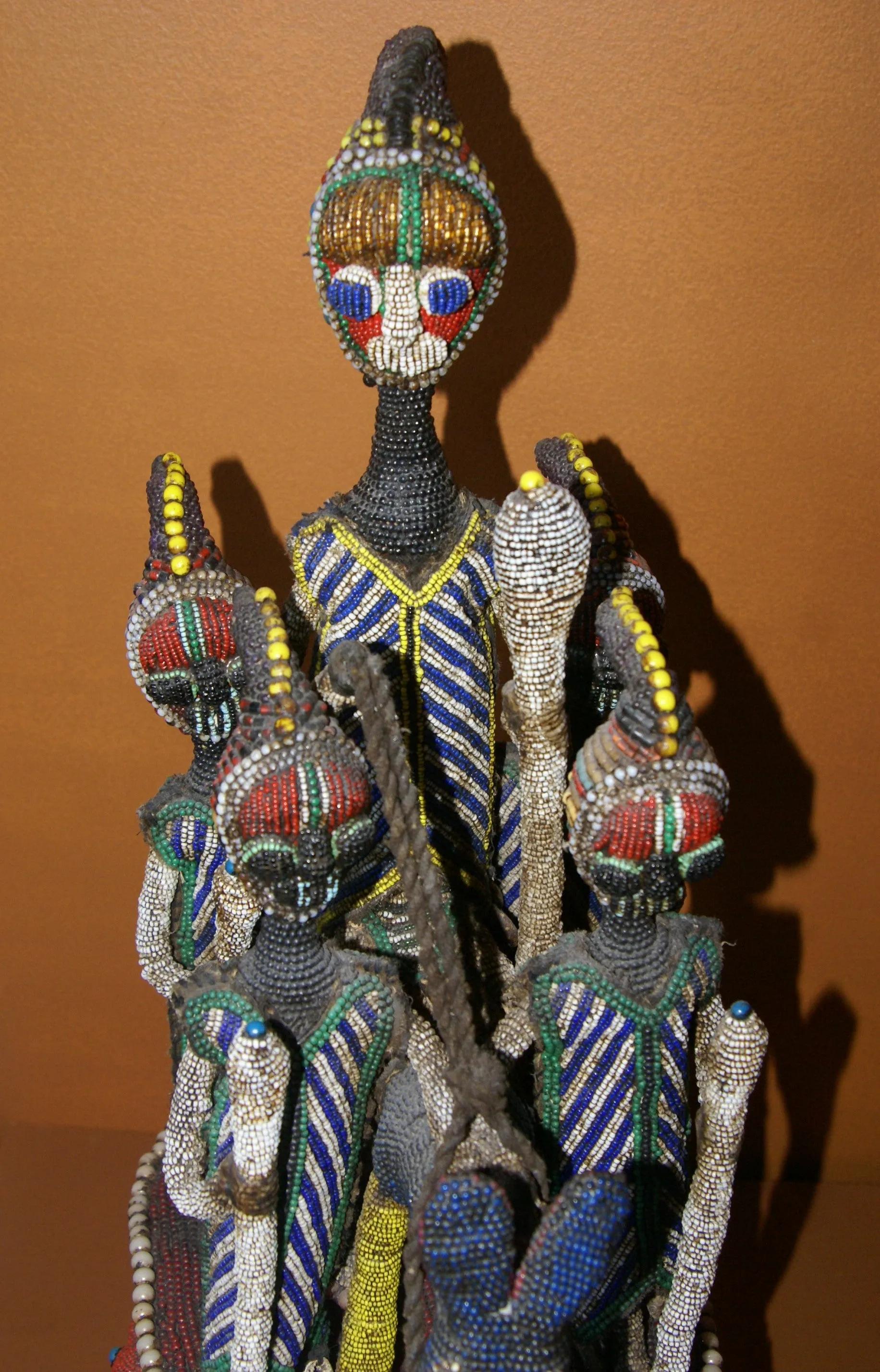 SOLD  Antique Benin Yoruba Tribe Oba Stunning Multicolor Hand beaded & Nassa Shells Ceremonial Crown or Altar Headdress from Nigeria, Sub Sahara, West Africa, 1950’s, from Private Collection & as seen in Museums