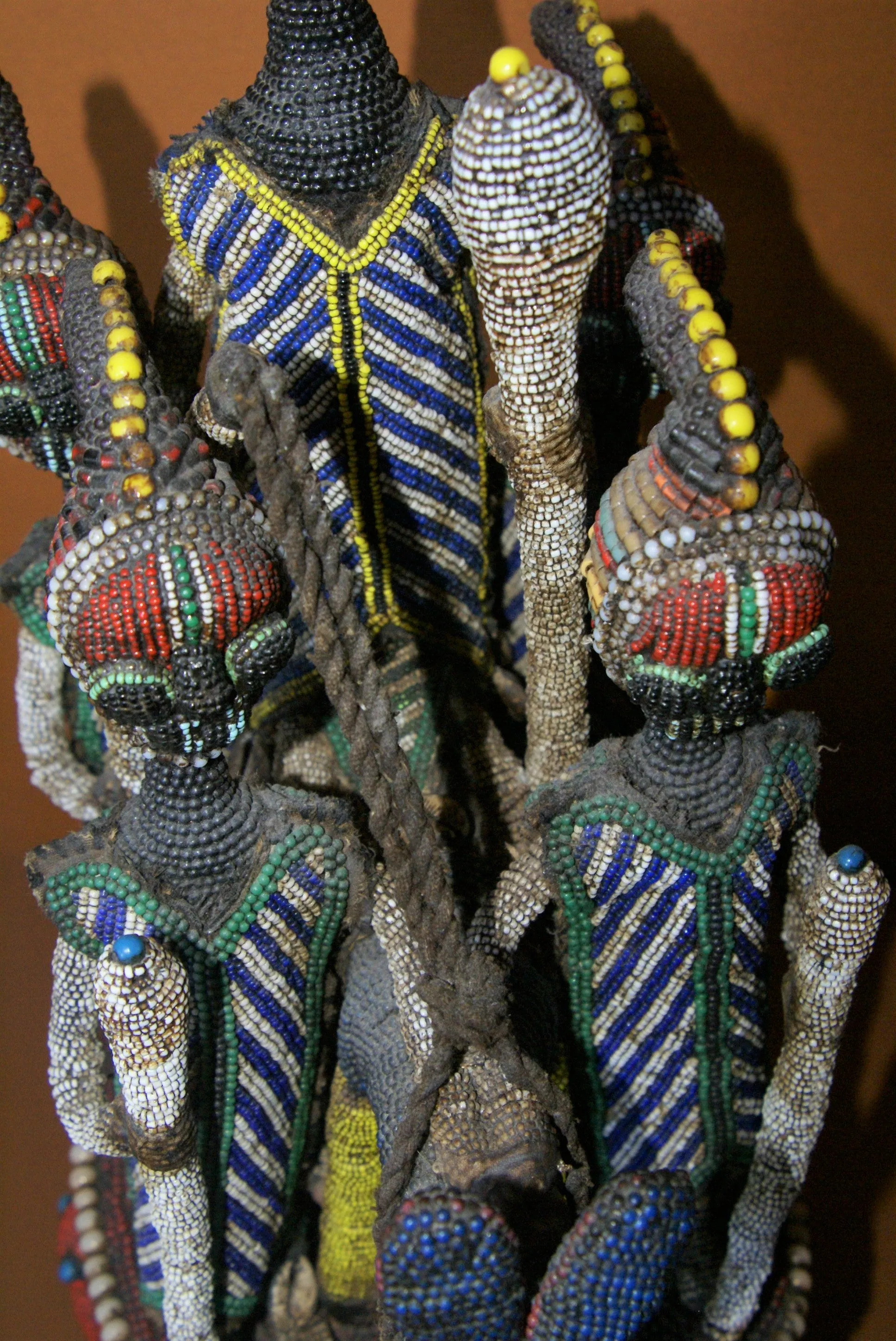 SOLD  Antique Benin Yoruba Tribe Oba Stunning Multicolor Hand beaded & Nassa Shells Ceremonial Crown or Altar Headdress from Nigeria, Sub Sahara, West Africa, 1950’s, from Private Collection & as seen in Museums