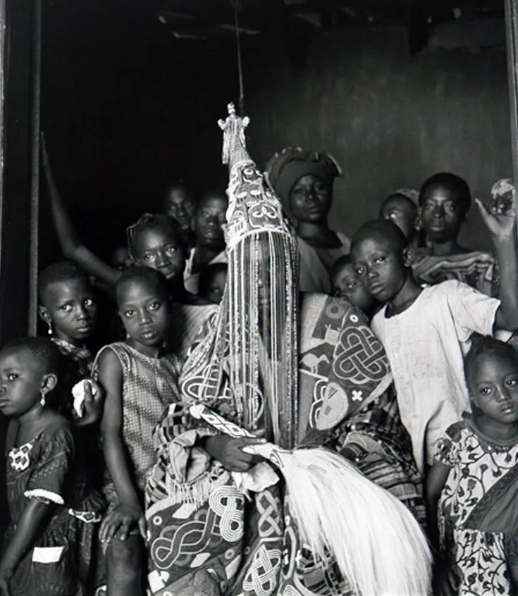 SOLD  Antique Benin Yoruba Tribe Oba Stunning Multicolor Hand beaded & Nassa Shells Ceremonial Crown or Altar Headdress from Nigeria, Sub Sahara, West Africa, 1950’s, from Private Collection & as seen in Museums