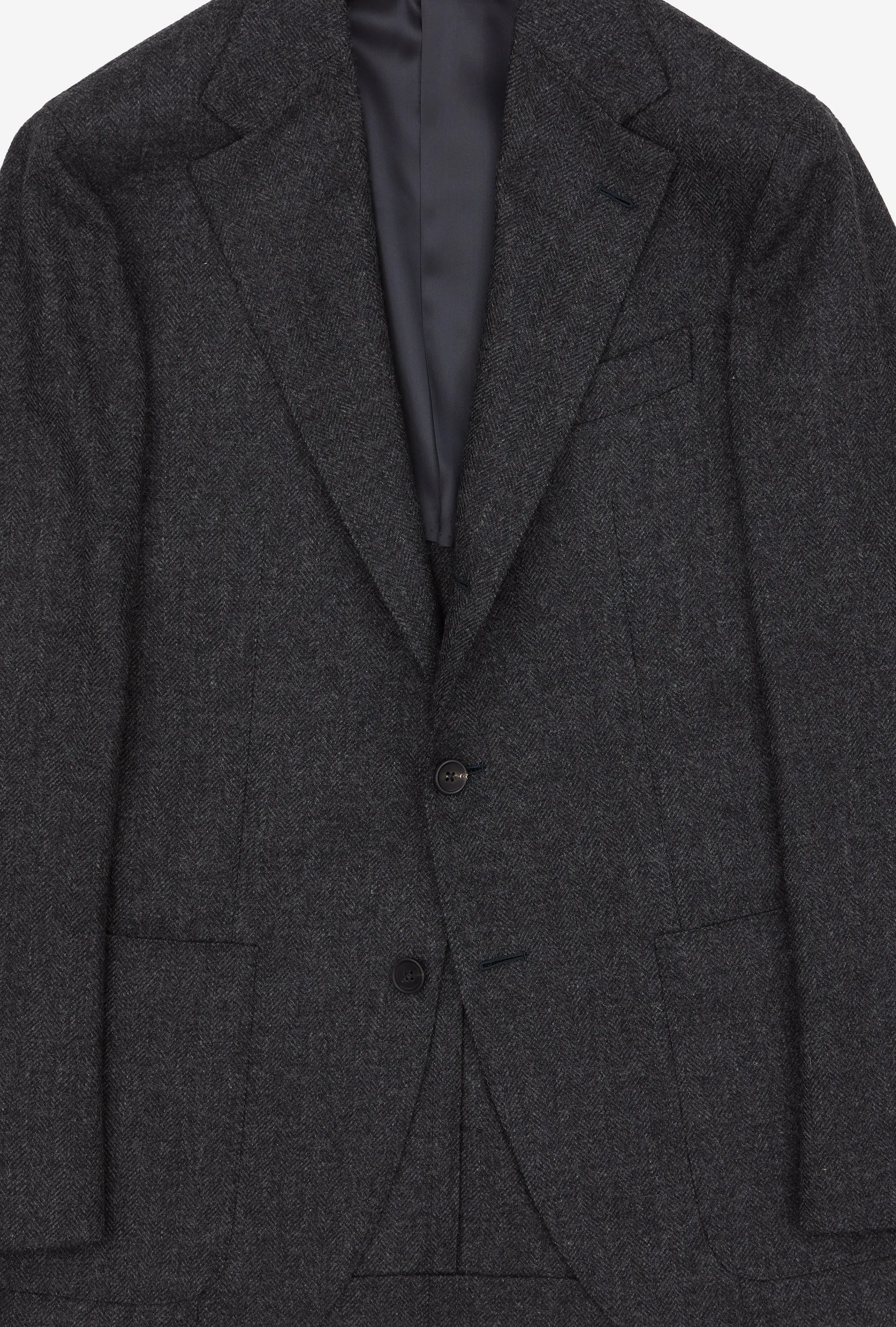 Sport Jacket Wool Herringbone Charcoal