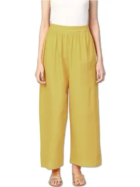 Stunning Sandal Colored Cotton Blend Sequins Work Palazzo Pant For Women