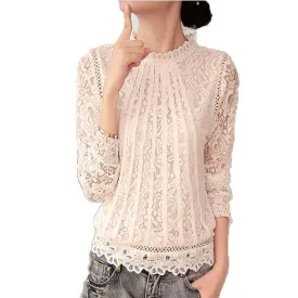 Summer Chiffon Lace Crochet Long Sleeve