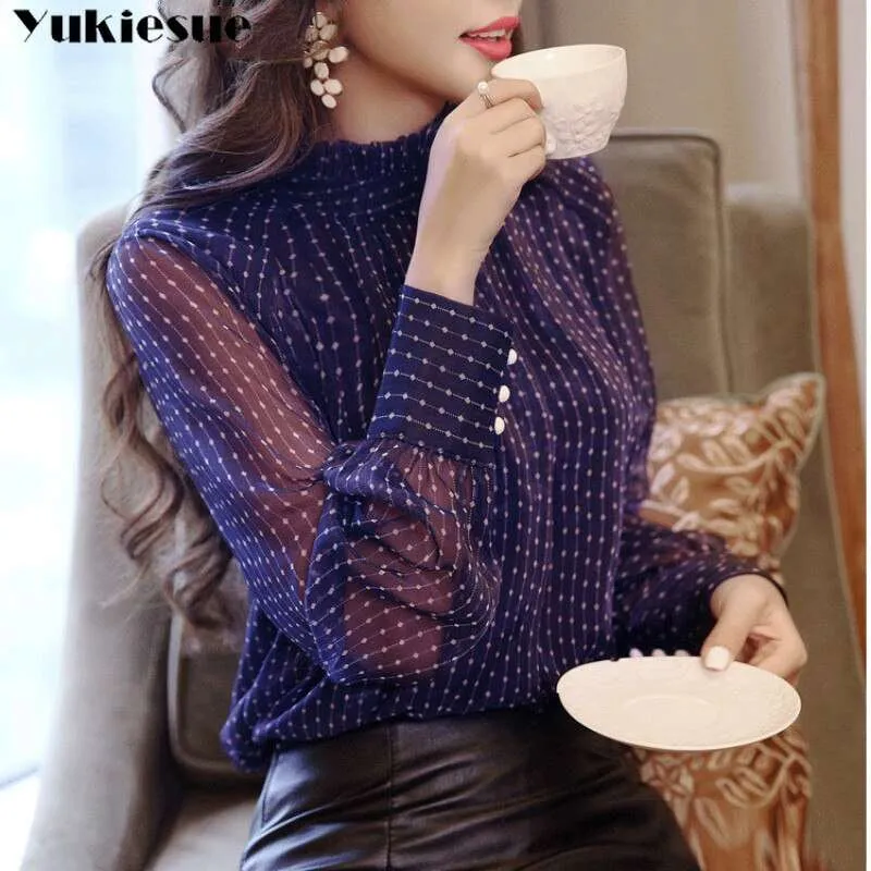 summer woman top blusa mujer lace chiffon blouse women shirt long sleeve womens tops and blouses ladies