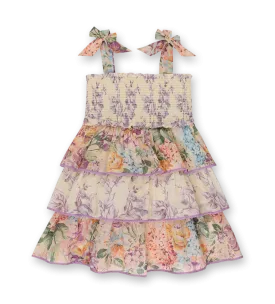 Tiered Floral Dress Multi