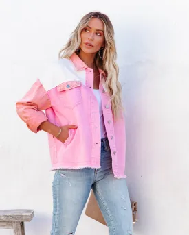 Toleet-Winter and Autumn Outfits Christmas/Thanksgiving_Cavin Denim Jacket - Pink Combo