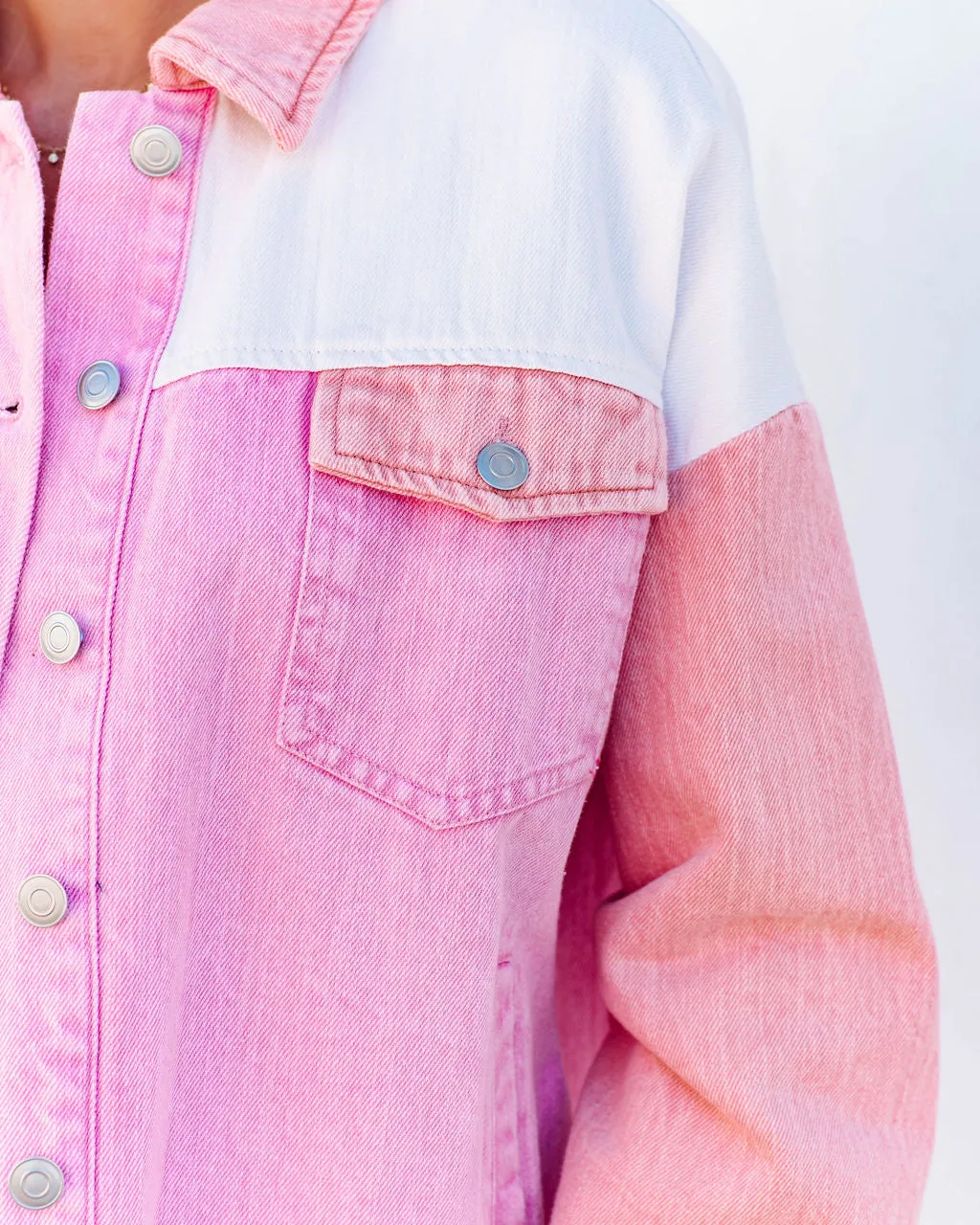 Toleet-Winter and Autumn Outfits Christmas/Thanksgiving_Cavin Denim Jacket - Pink Combo