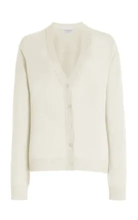 Tori Knit Cardigan in Ivory Cashmere Silk