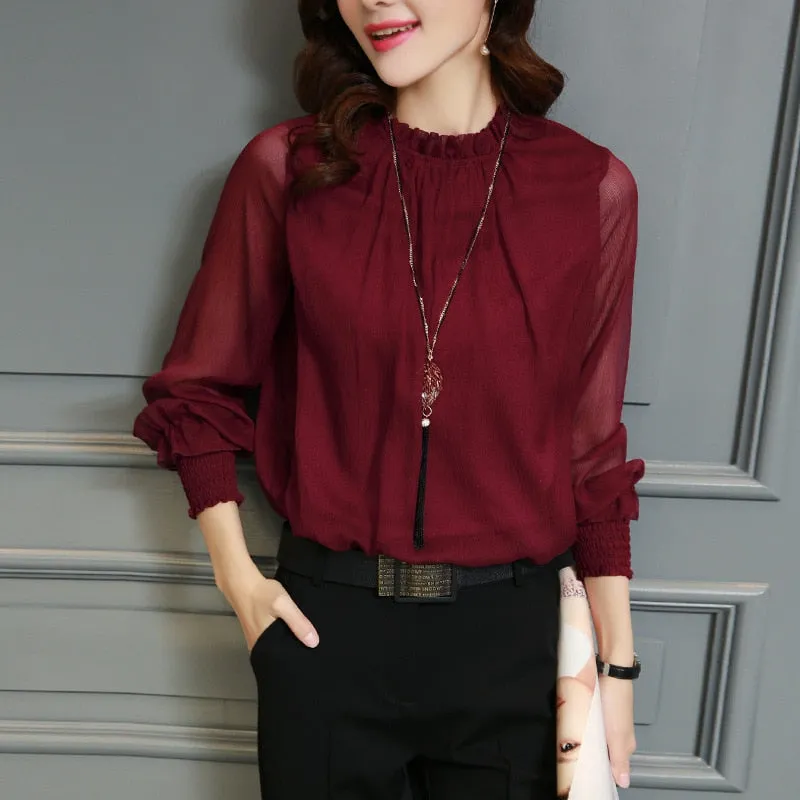 Trendy Elegant Chiffon Blouse