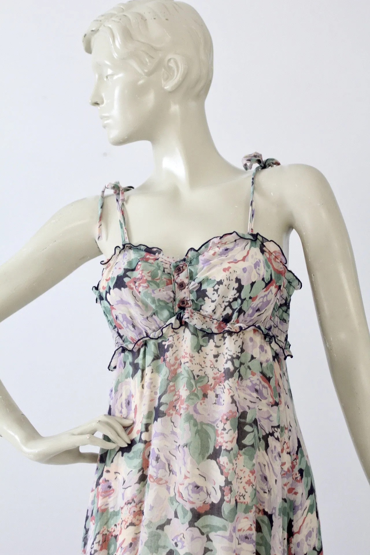 vintage 70s floral maxi sundress