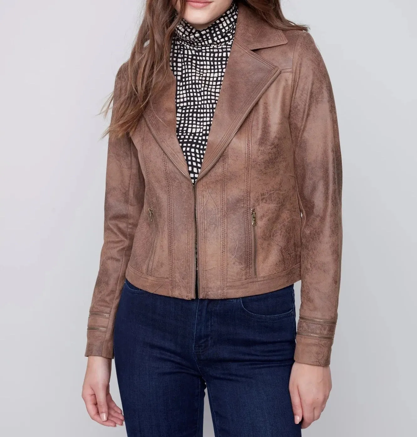 Vintage Faux Suede Perfecto Jacket