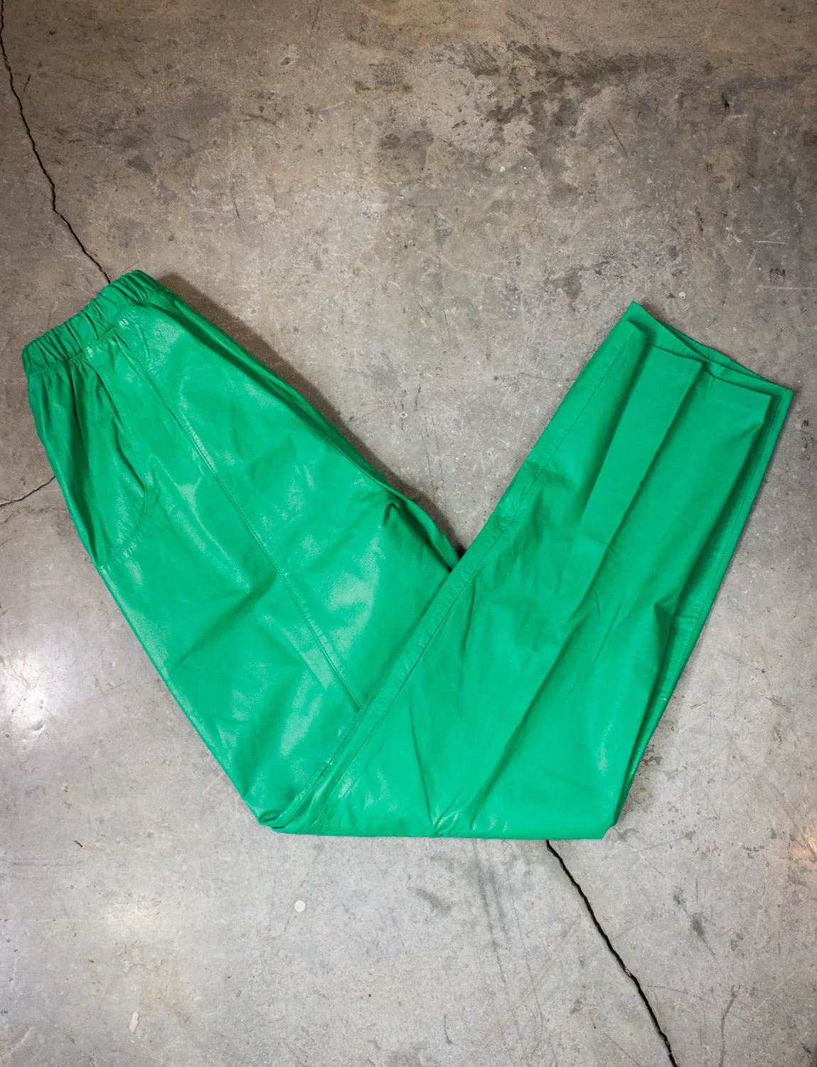 Vintage Georgee Green Leather Pants 90s Medium