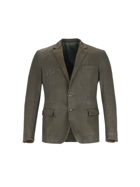 waxed cotton blazer