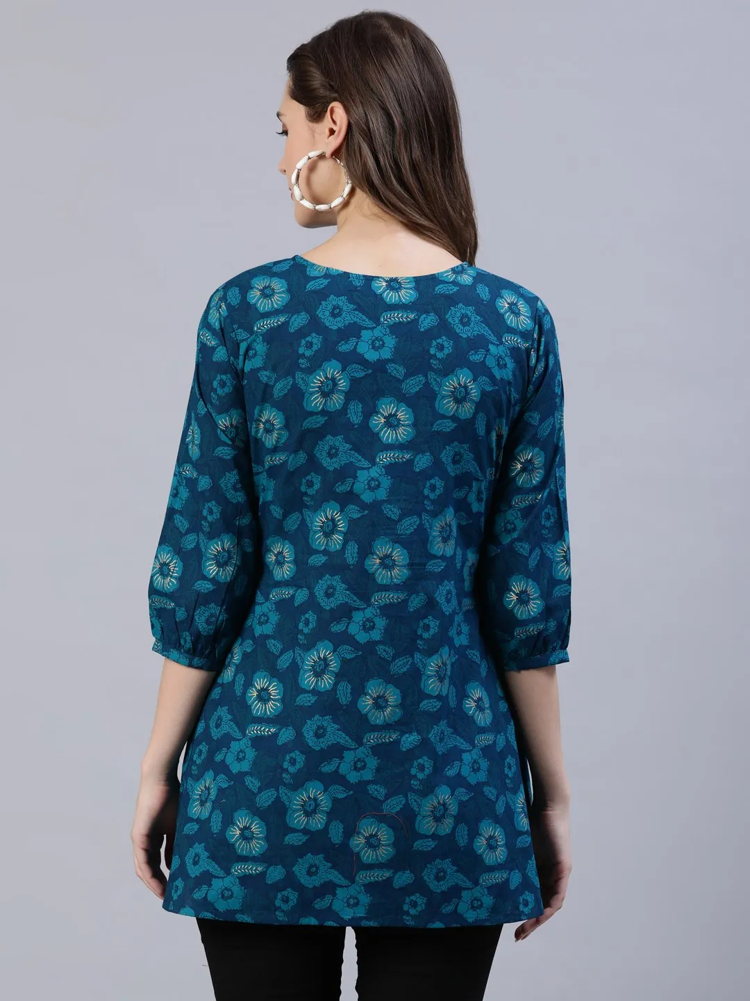 Women Green Box Pleated Tunic